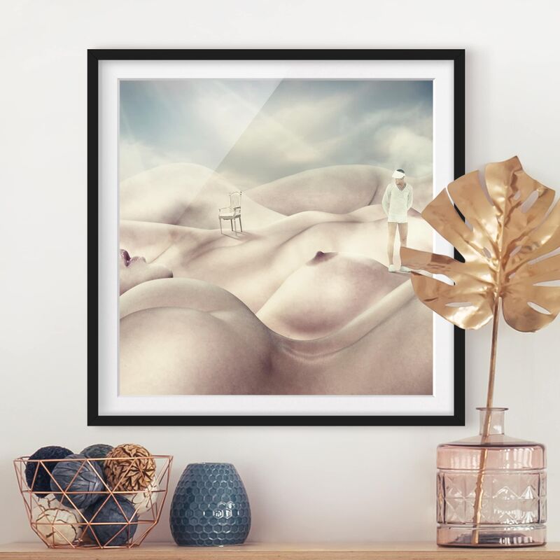 

Póster enmarcado - Landscape With Nude Portrait Dimensión LxA: 30cm x 30cm, Marco: Negro
