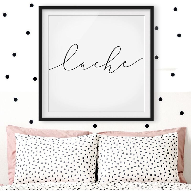 

Póster enmarcado - Laugh Calligraphy Dimensión LxA: 30cm x 30cm, Marco: Negro