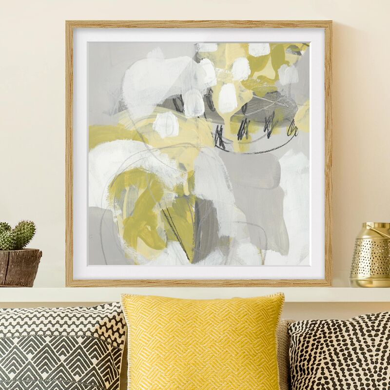 

Póster enmarcado - Lemons In The Mist I Dimensión LxA: 50cm x 50cm, Marco: Roble