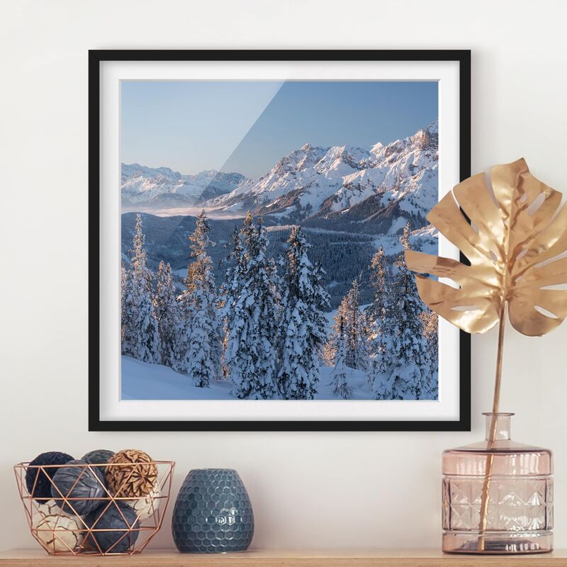 

Póster enmarcado - Leogangian Stony Mountains Austria Dimensión LxA: 70cm x 70cm, Marco: Negro