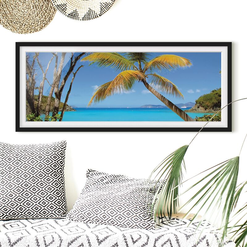 

Póster enmarcado - Les Seychelles Dimensión LxA: 20cm x 50cm, Marco: Negro