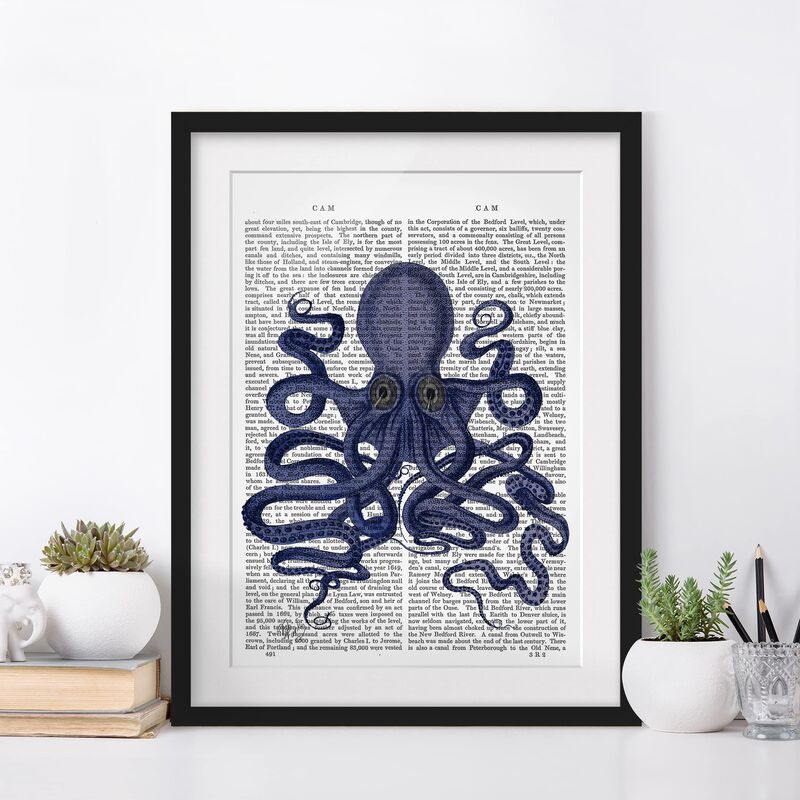 

Póster enmarcado - Lettura Degli Animali - Octopus Dimensión LxA: 55cm x 40cm, Marco: Negro