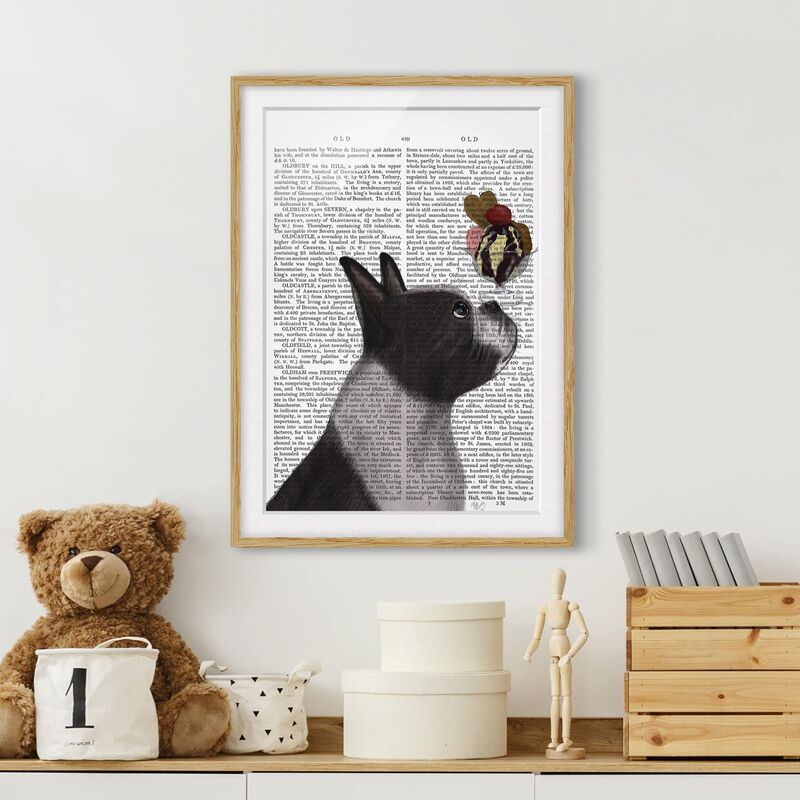 

Póster enmarcado - Lettura Degli Animali - Terrier Con Ghiaccio Dimensión LxA: 24cm x 18cm, Marco: Roble