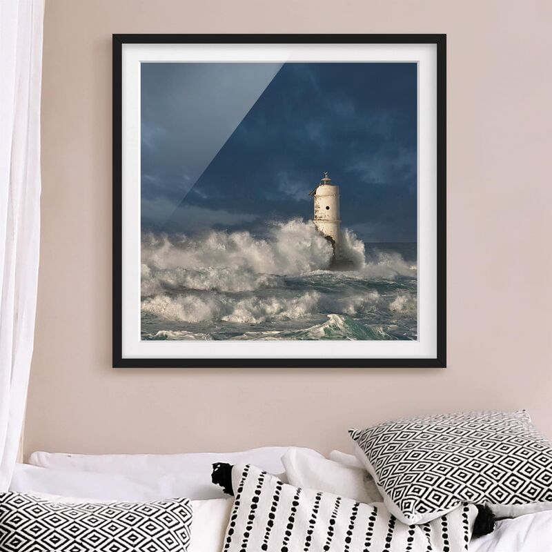 

Póster enmarcado - Lighthouse In Sardinia Dimensión LxA: 70cm x 70cm, Marco: Negro