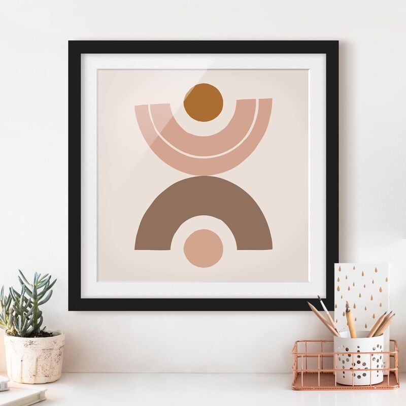 

Póster enmarcado - Line Art astratta pastello Forme Dimensión LxA: 50cm x 50cm, Marco: Negro