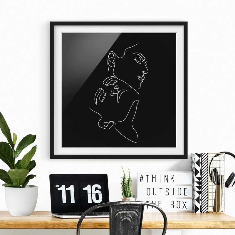 

Póster enmarcado - Line Art Black Women Faces Dimensión LxA: 20cm x 20cm, Marco: Negro