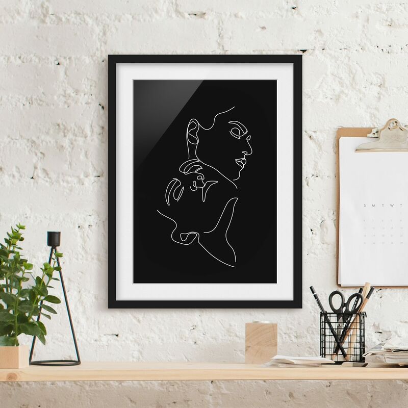 

Póster enmarcado - Line Art Black Women Faces Dimensión LxA: 100cm x 70cm, Marco: Negro