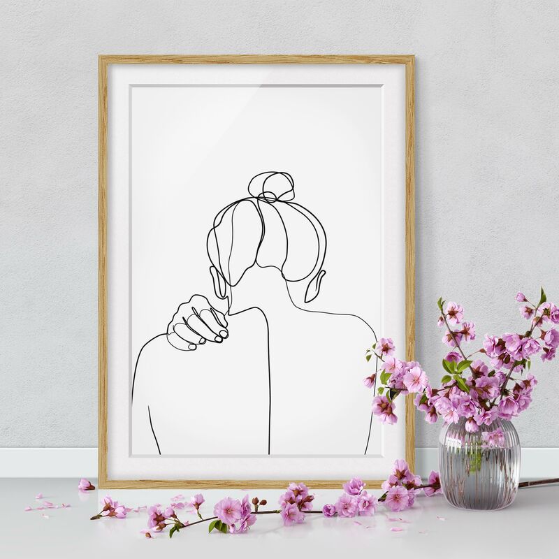 

Póster enmarcado - Line Art collo donna Bianco e nero Dimensión LxA: 70cm x 50cm, Marco: Roble