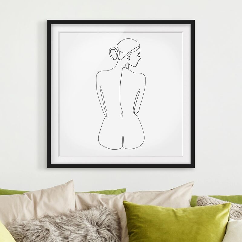 

Póster enmarcado - Line Art Nudes Torna Bianco e nero Dimensión LxA: 30cm x 30cm, Marco: Negro