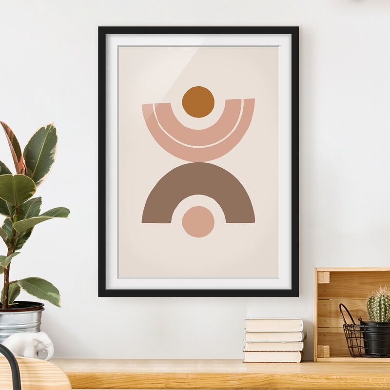 

Póster enmarcado - Line Art astratta pastello Forme Dimensión LxA: 70cm x 50cm, Marco: Negro
