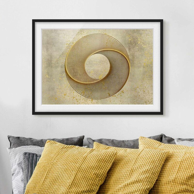 

Póster enmarcado - Line Art cerchio d'oro a spirale Dimensión LxA: 30cm x 40cm, Marco: Negro