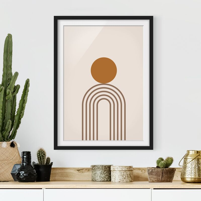 

Póster enmarcado - Line Art Circle e linee in rame Dimensión LxA: 40cm x 30cm, Marco: Negro