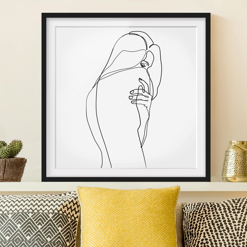 

Póster enmarcado - Line Art Nudo spalla Bianco e nero Dimensión LxA: 30cm x 30cm, Marco: Negro