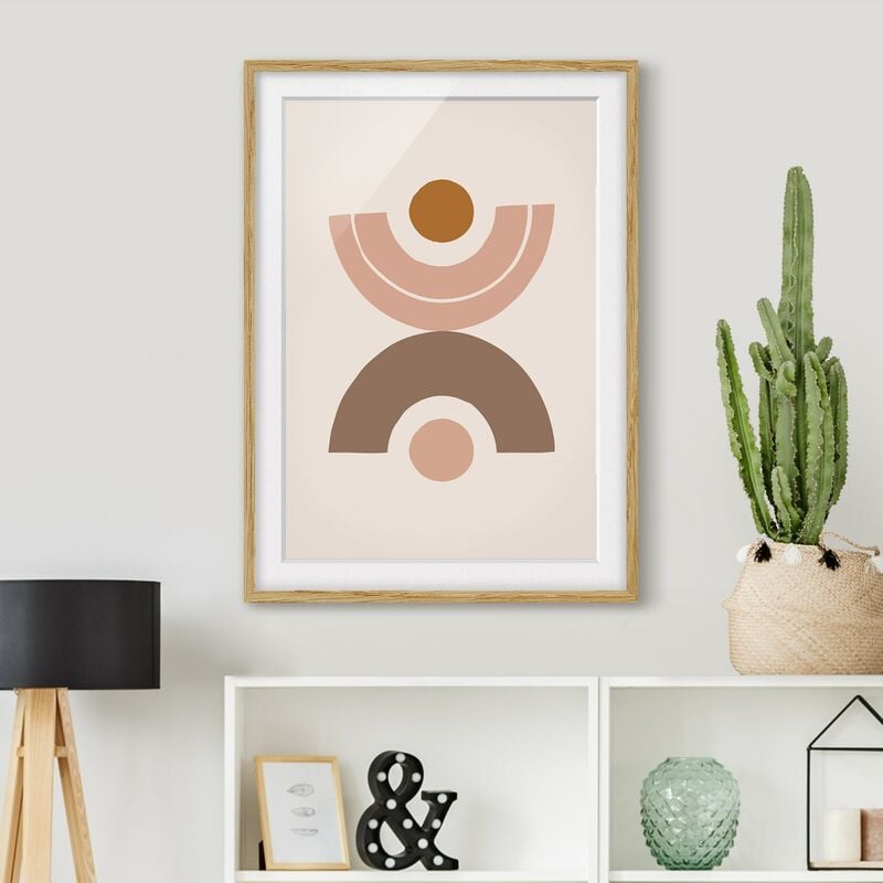 

Póster enmarcado - Line Art astratta pastello Forme Dimensión LxA: 40cm x 30cm, Marco: Roble
