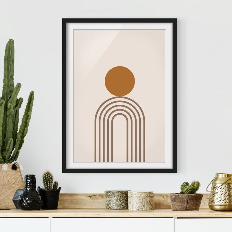 

Póster enmarcado - Line Art Circle e linee in rame Dimensión LxA: 70cm x 50cm, Marco: Negro