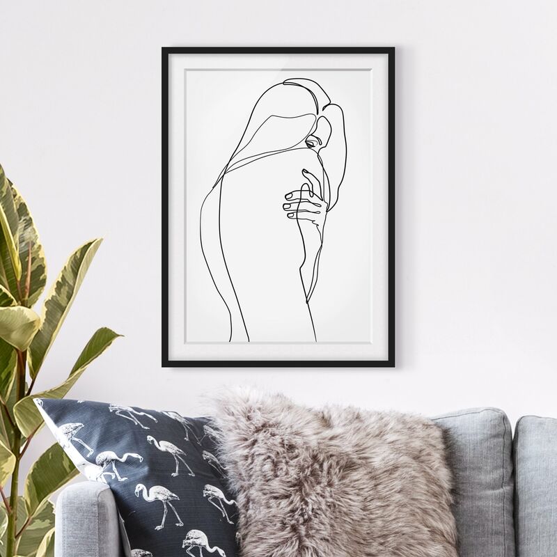 

Póster enmarcado - Line Art Nudo spalla Bianco e nero Dimensión LxA: 70cm x 50cm, Marco: Negro