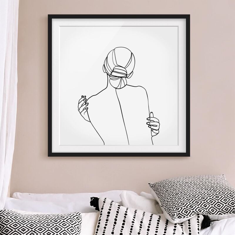 

Póster enmarcado - Line Art Woman Back Bianco e nero Dimensión LxA: 70cm x 70cm, Marco: Negro