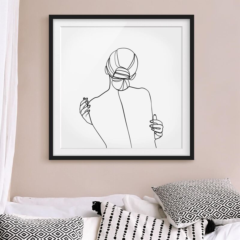 

Póster enmarcado - Line Art Woman Back Bianco e nero Dimensión LxA: 50cm x 50cm, Marco: Negro