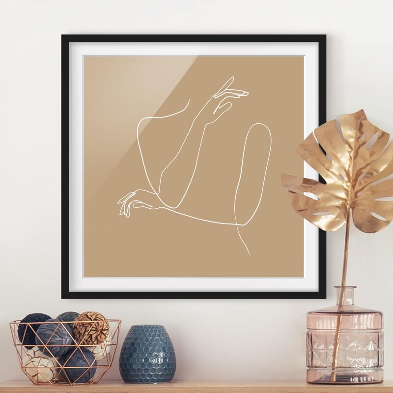 

Póster enmarcado - Linea Mani Arte Donna Beige Dimensión LxA: 70cm x 70cm, Marco: Negro