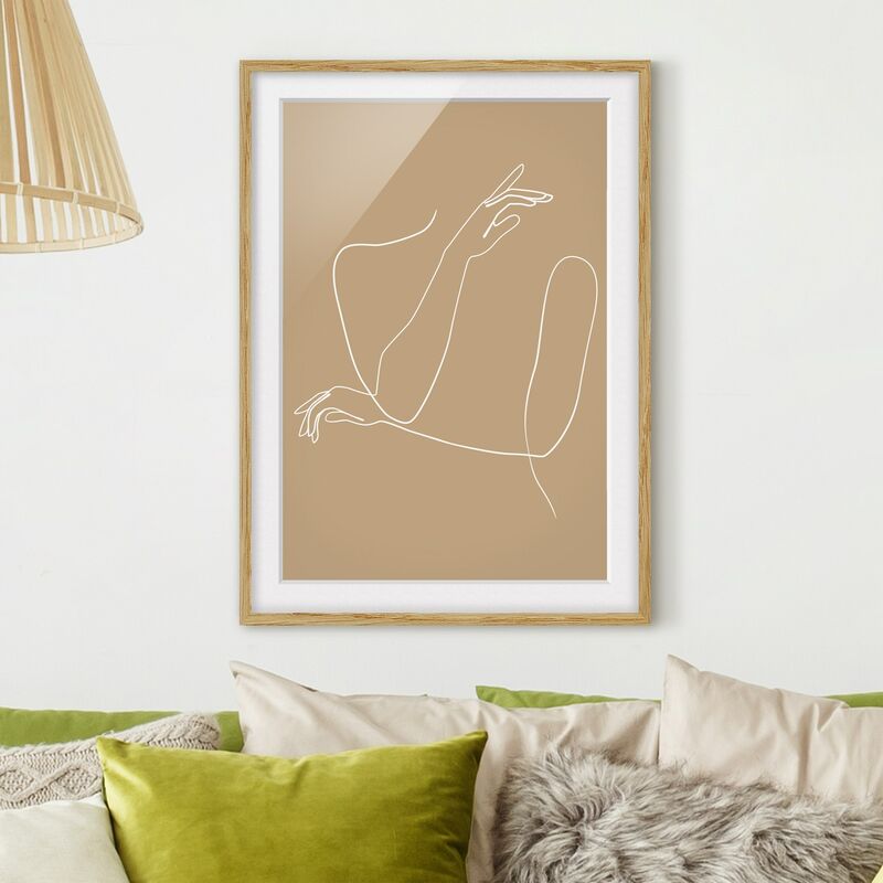 

Póster enmarcado - Linea Mani Arte Donna Beige Dimensión LxA: 100cm x 70cm, Marco: Roble