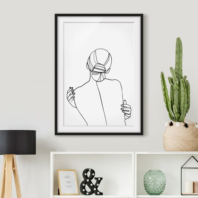 

Póster enmarcado - Line Art Woman Back Bianco e nero Dimensión LxA: 40cm x 30cm, Marco: Negro