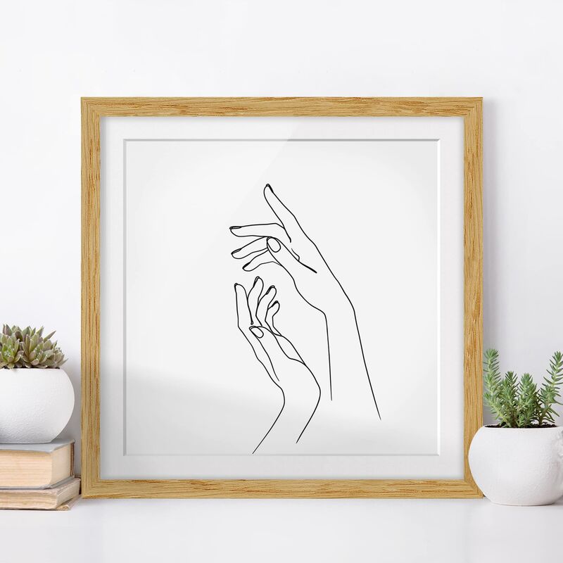 

Póster enmarcado - Linea Mani d'arte Dimensión LxA: 30cm x 30cm, Marco: Roble