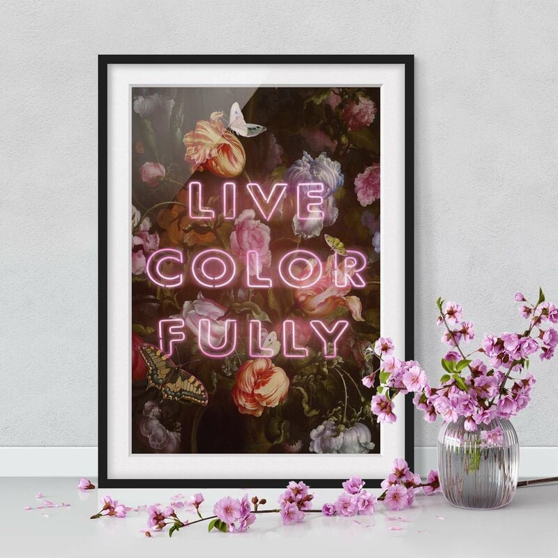 

Póster enmarcado - live Colorfully Dimensión LxA: 40cm x 30cm, Marco: Negro