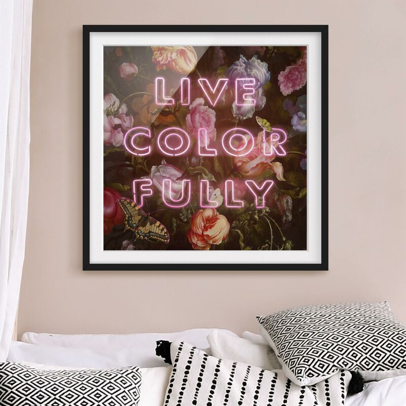 

Póster enmarcado - live Colorfully Dimensión LxA: 20cm x 20cm, Marco: Negro