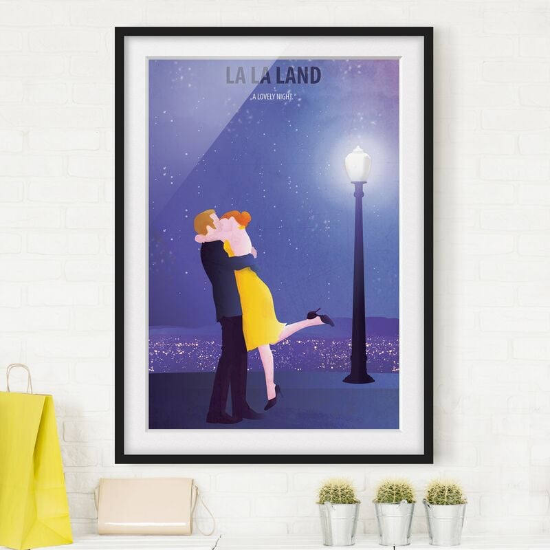 

Póster enmarcado - Locandina cinematografica La La Land II Dimensión LxA: 100cm x 70cm, Marco: Negro