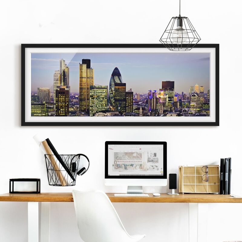 

Póster enmarcado - London City Dimensión LxA: 30cm x 75cm, Marco: Negro