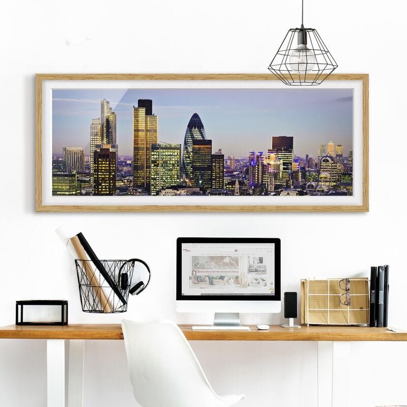 

Póster enmarcado - London City Dimensión LxA: 40cm x 100cm, Marco: Roble