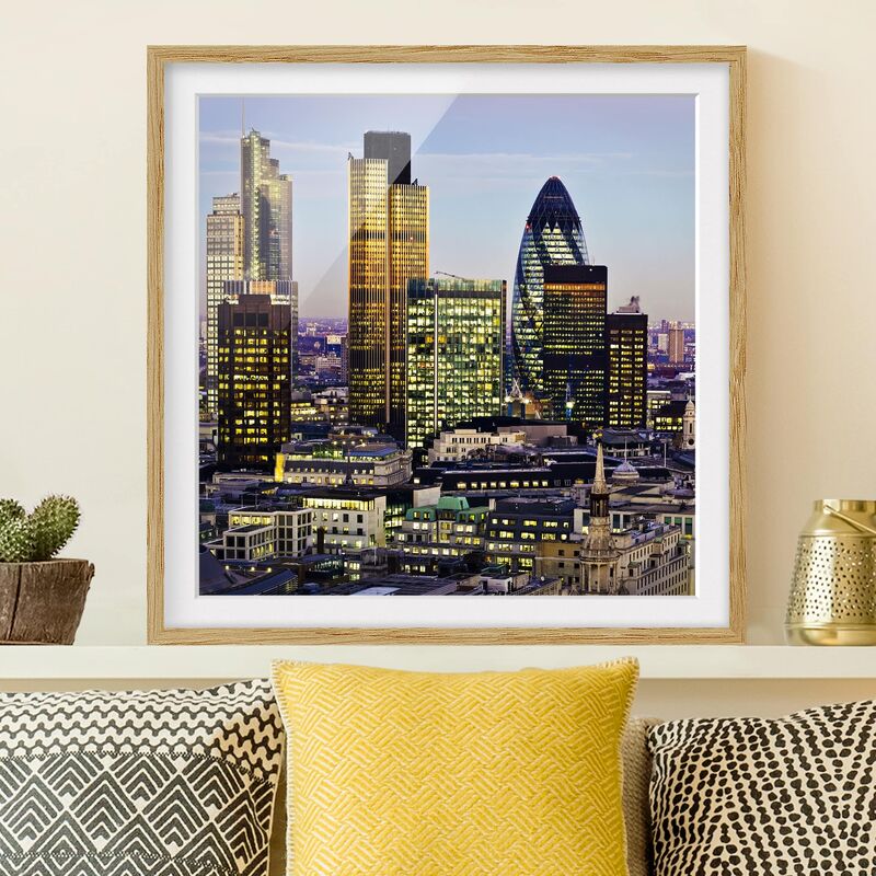 

Póster enmarcado - London City Dimensión LxA: 70cm x 70cm, Marco: Roble