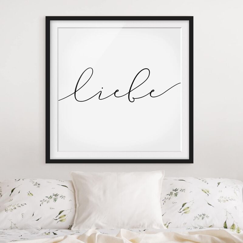 

Póster enmarcado - Love Calligraphy Dimensión LxA: 50cm x 50cm, Marco: Negro