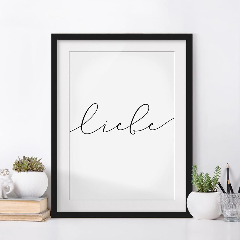 

Póster enmarcado - Love Calligraphy Dimensión LxA: 100cm x 70cm, Marco: Negro
