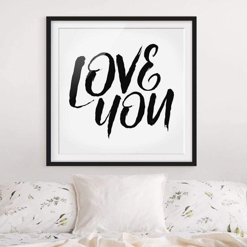 

Póster enmarcado - Love You Dimensión LxA: 50cm x 50cm, Marco: Negro