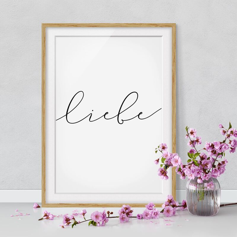 

Póster enmarcado - Love Calligraphy Dimensión LxA: 24cm x 18cm, Marco: Roble