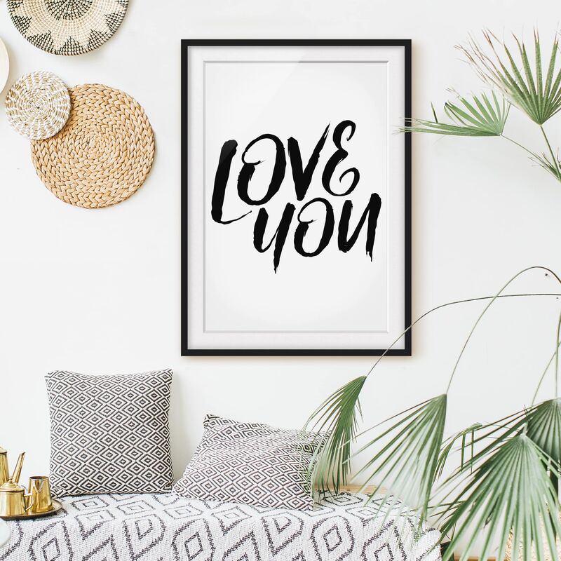 

Póster enmarcado - Love You Dimensión LxA: 40cm x 30cm, Marco: Negro
