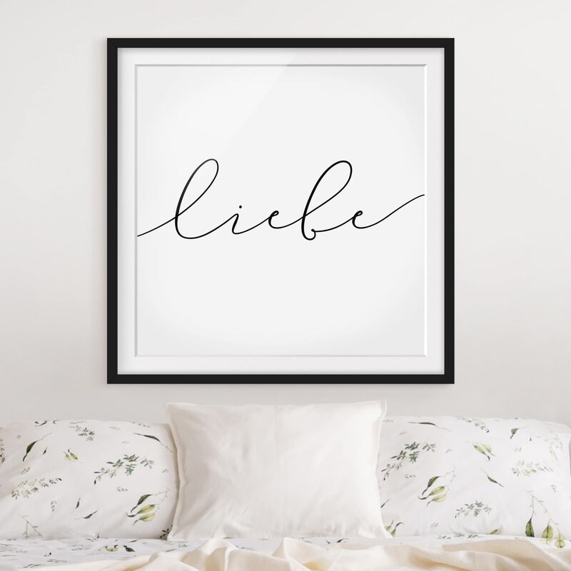

Póster enmarcado - Love Calligraphy Dimensión LxA: 50cm x 50cm, Marco: Negro