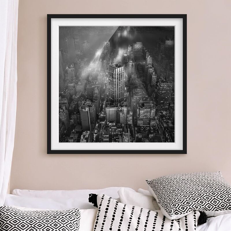 

Póster enmarcado - Luce del sole su New York Dimensión LxA: 50cm x 50cm, Marco: Negro