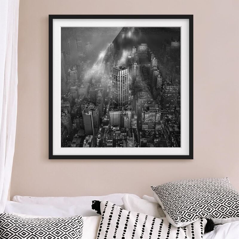 

Póster enmarcado - Luce del sole su New York Dimensión LxA: 20cm x 20cm, Marco: Negro