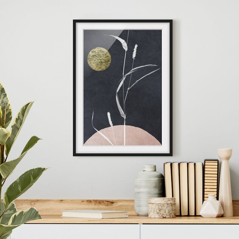 

Póster enmarcado - Luna dorata con canneto Dimensión LxA: 100cm x 70cm, Marco: Negro