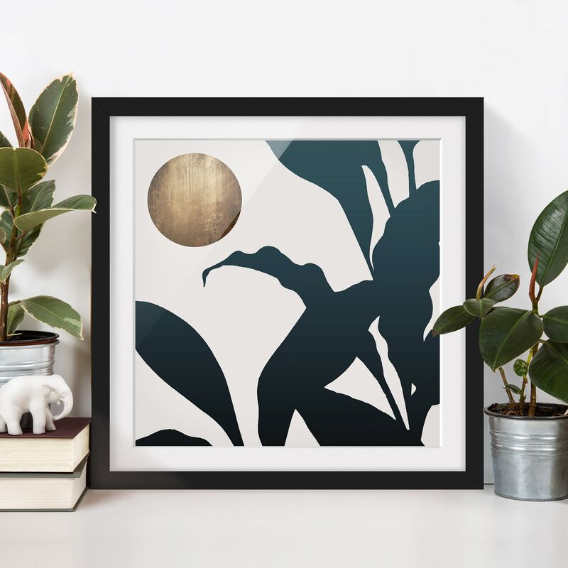 

Póster enmarcado - Luna dorata nella giungla Dimensión LxA: 30cm x 30cm, Marco: Negro