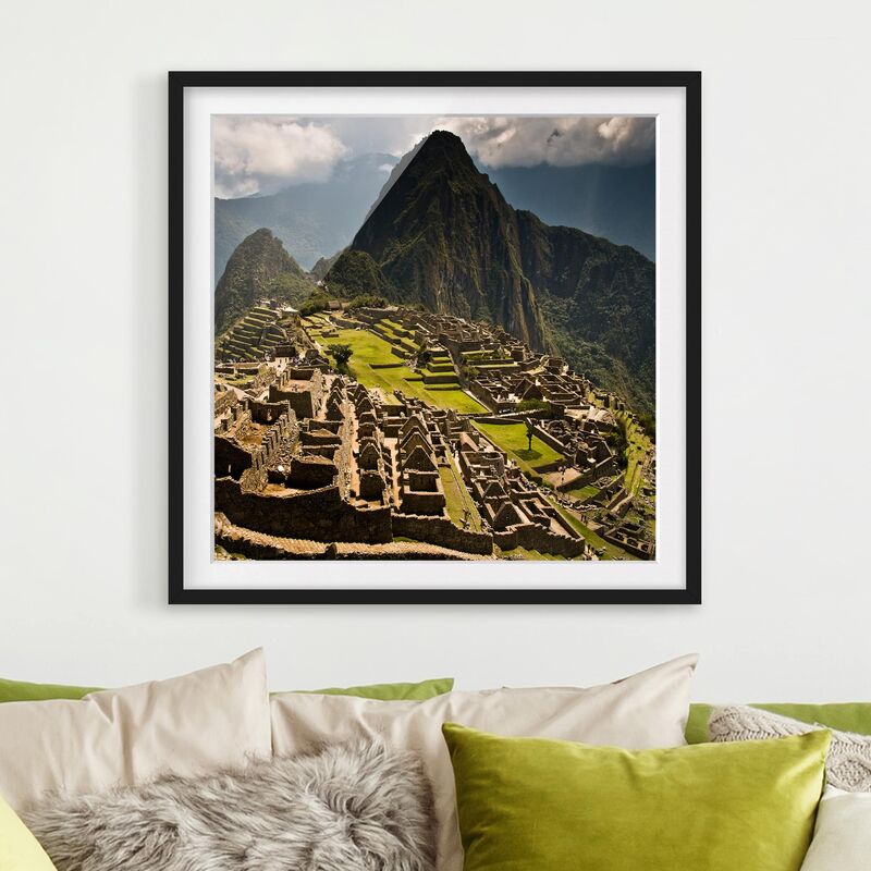 

Póster enmarcado - Machu Picchu Dimensión LxA: 30cm x 30cm, Marco: Negro