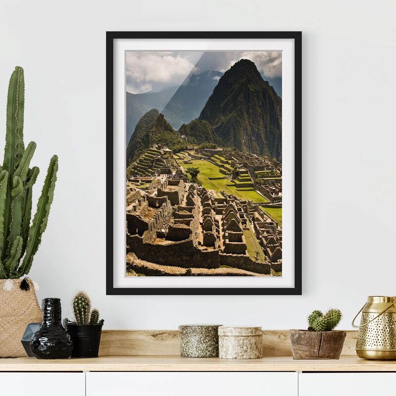 

Póster enmarcado - Machu Picchu Dimensión LxA: 100cm x 70cm, Marco: Negro