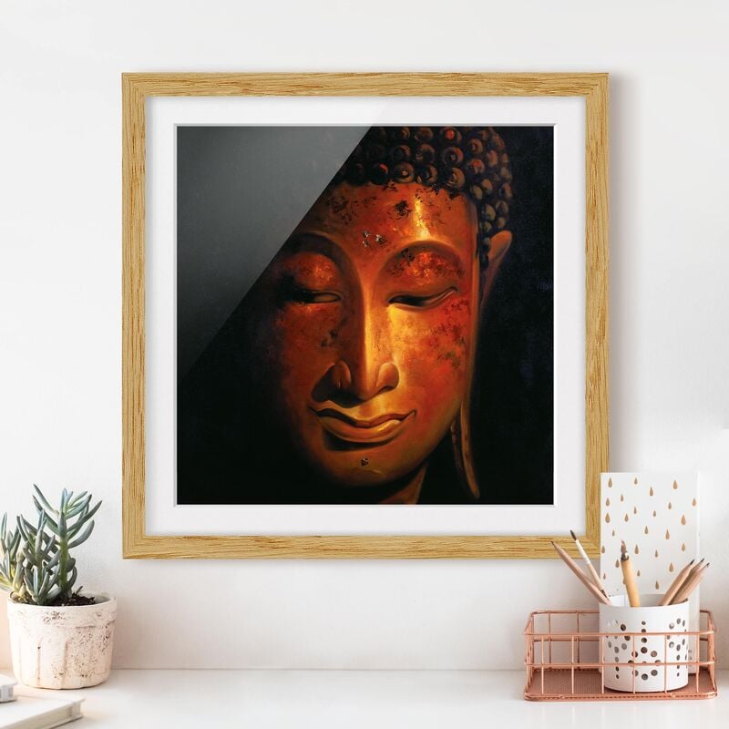 

Póster enmarcado - Madras Buddha Dimensión LxA: 30cm x 30cm, Marco: Roble