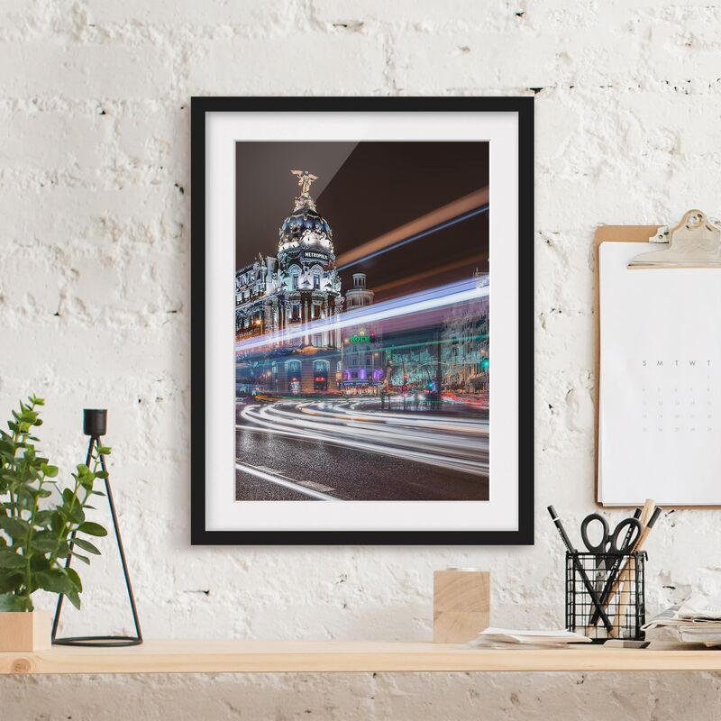 

Póster enmarcado - Madrid Traffic Dimensión LxA: 24cm x 18cm, Marco: Negro