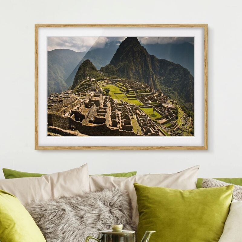 

Póster enmarcado - Machu Picchu Dimensión LxA: 18cm x 24cm, Marco: Roble