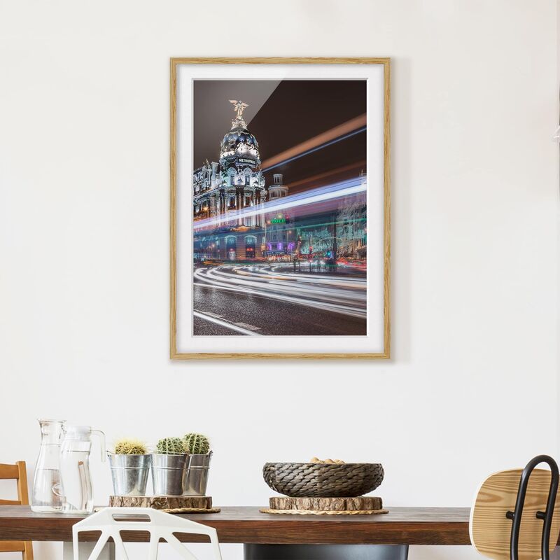 

Póster enmarcado - Madrid Traffic Dimensión LxA: 55cm x 40cm, Marco: Roble