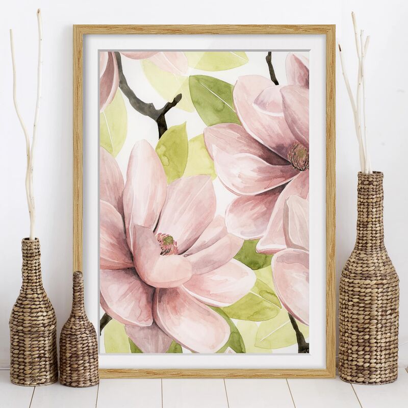 

Póster enmarcado - Magnolia Blush Ii Dimensión LxA: 100cm x 70cm, Marco: Roble