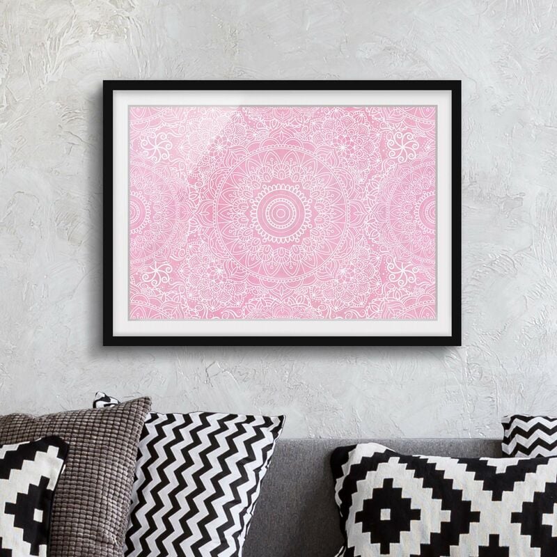 

Póster enmarcado - Mandala modello rosa Dimensión LxA: 50cm x 70cm, Marco: Negro